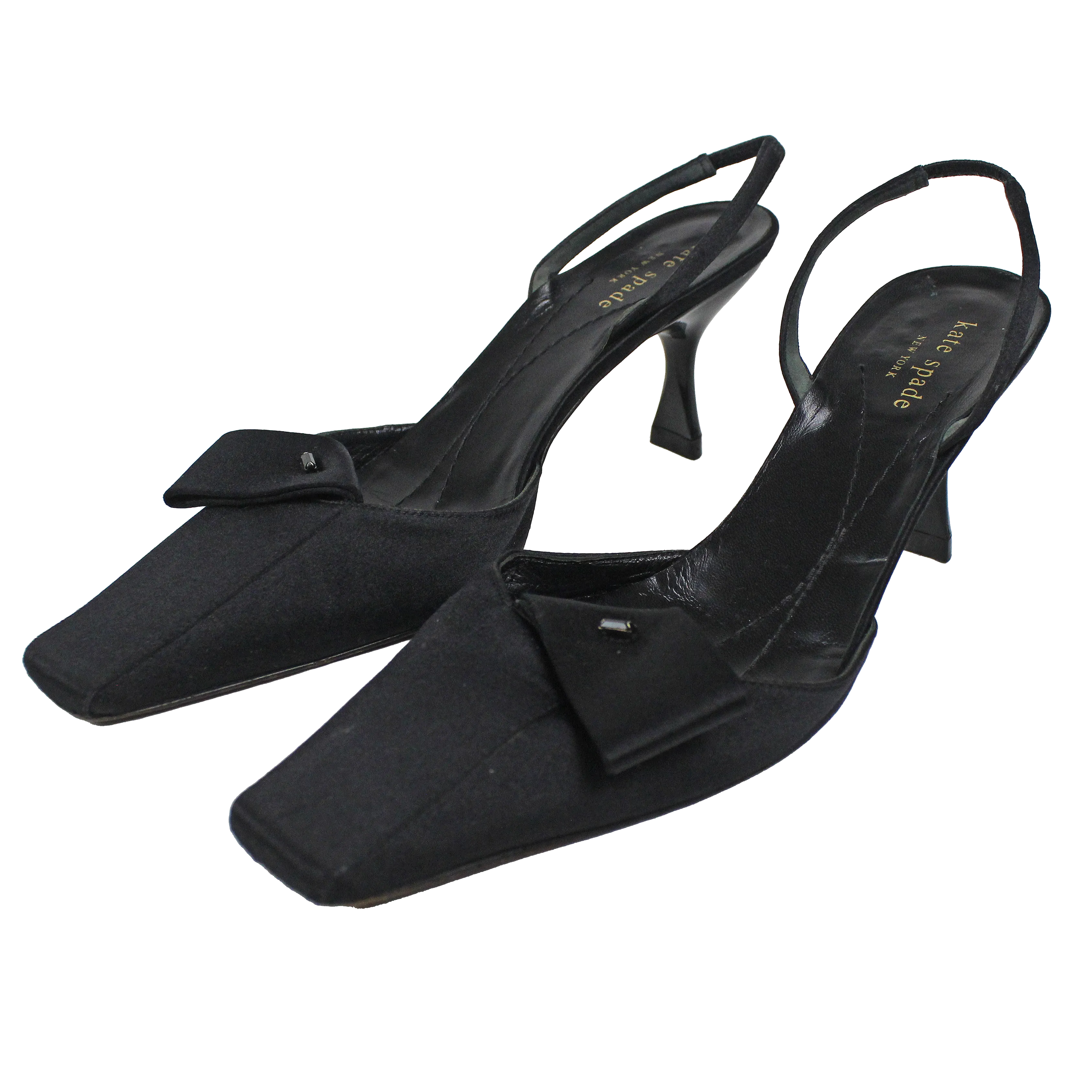 90s Black Kitten Heels (8 US)