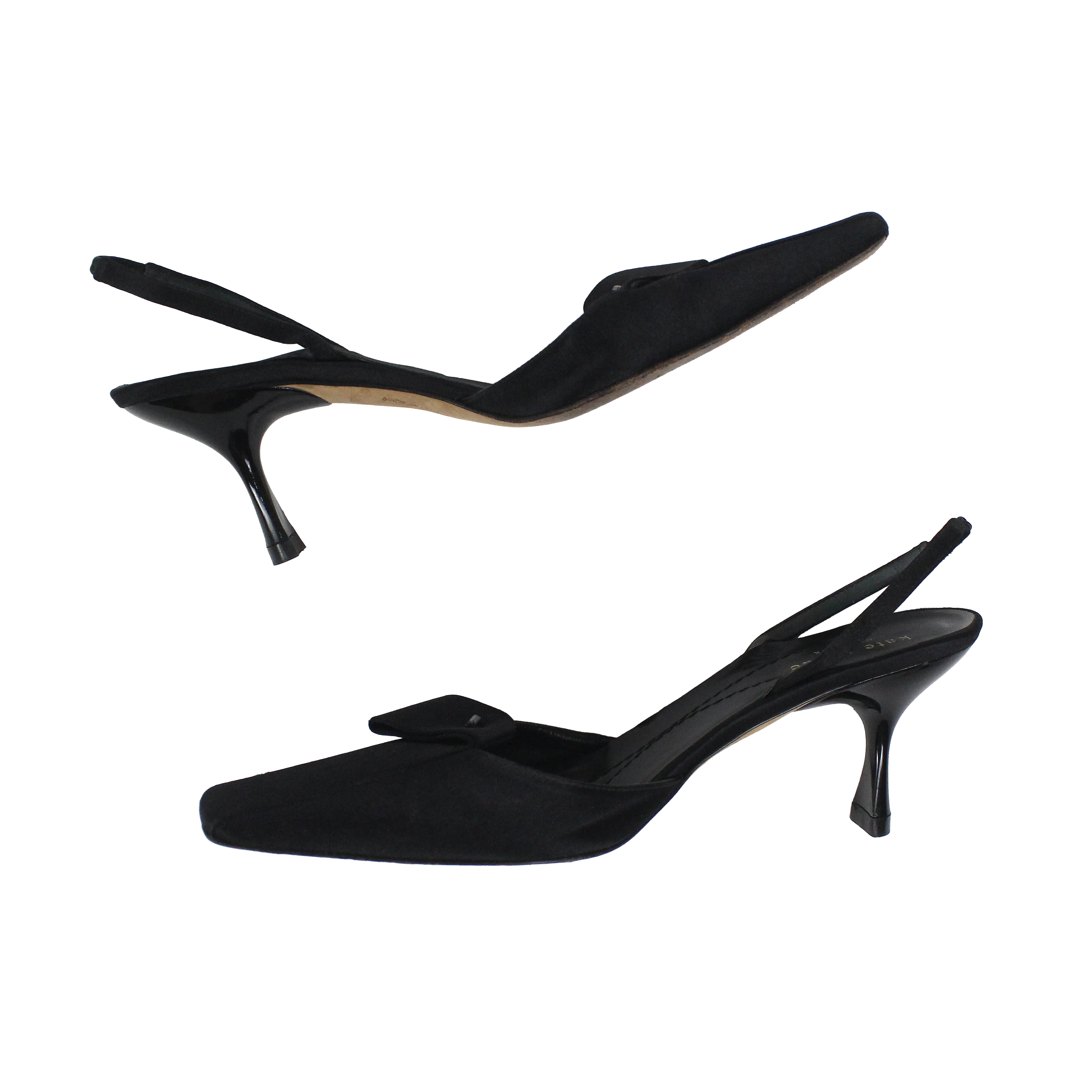 90s Black Kitten Heels (8 US)