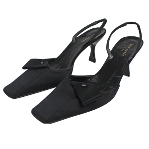 90s Black Kitten Heels (8 US)