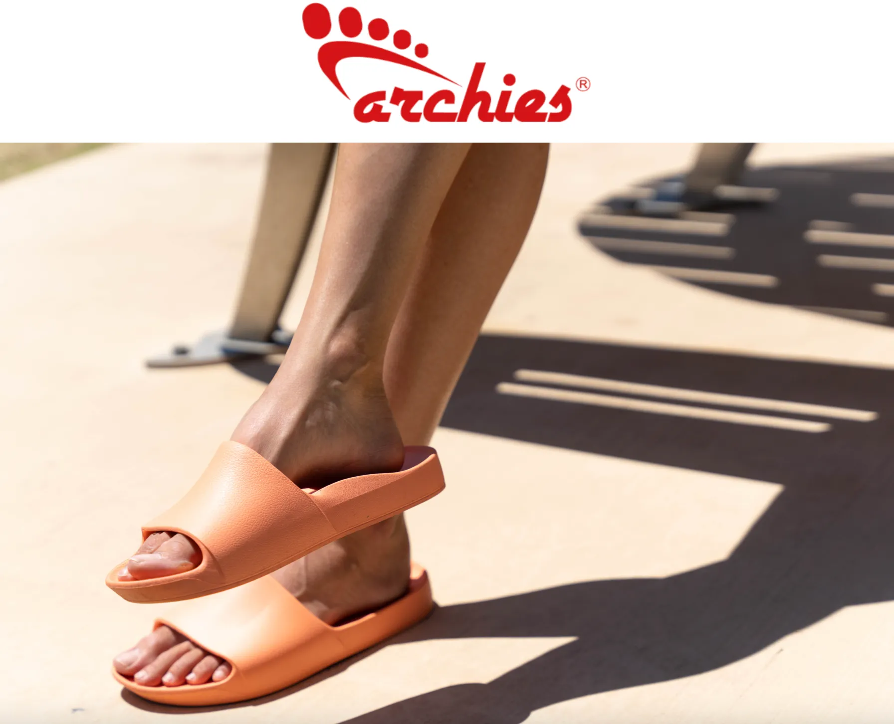 Arch support slides in peach