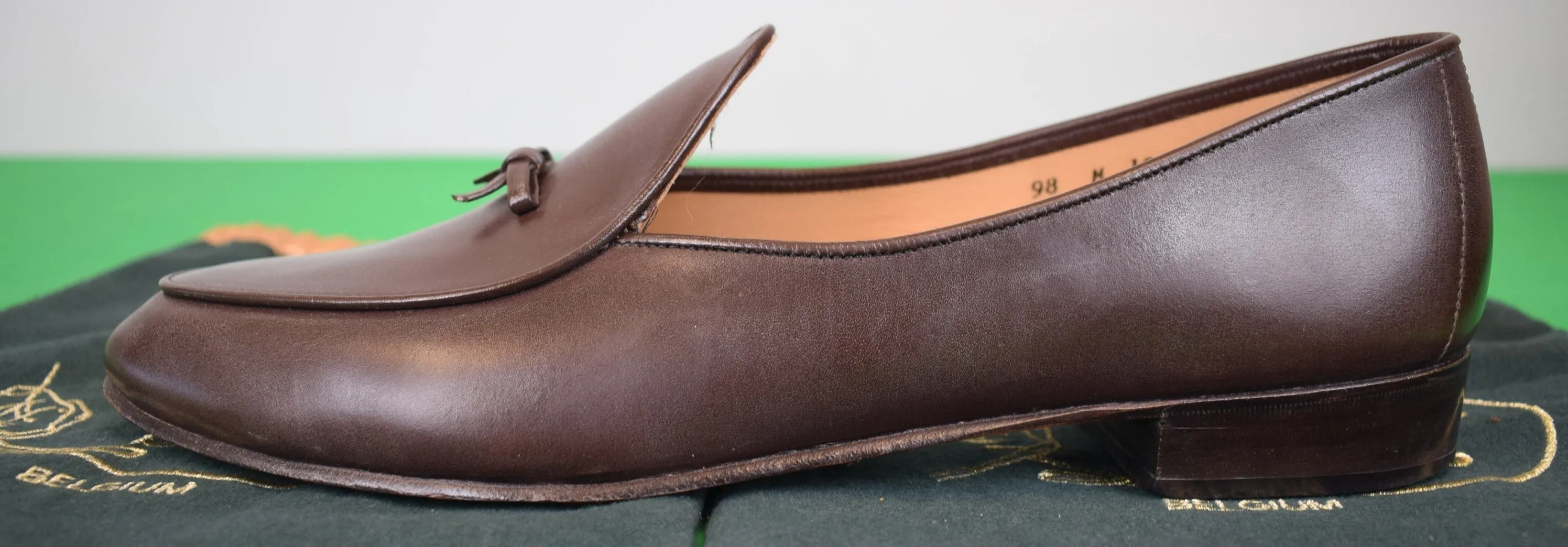 Belgian Brown Calf Loafers Model Henri Sz 12M (w/ Shoe Bags)