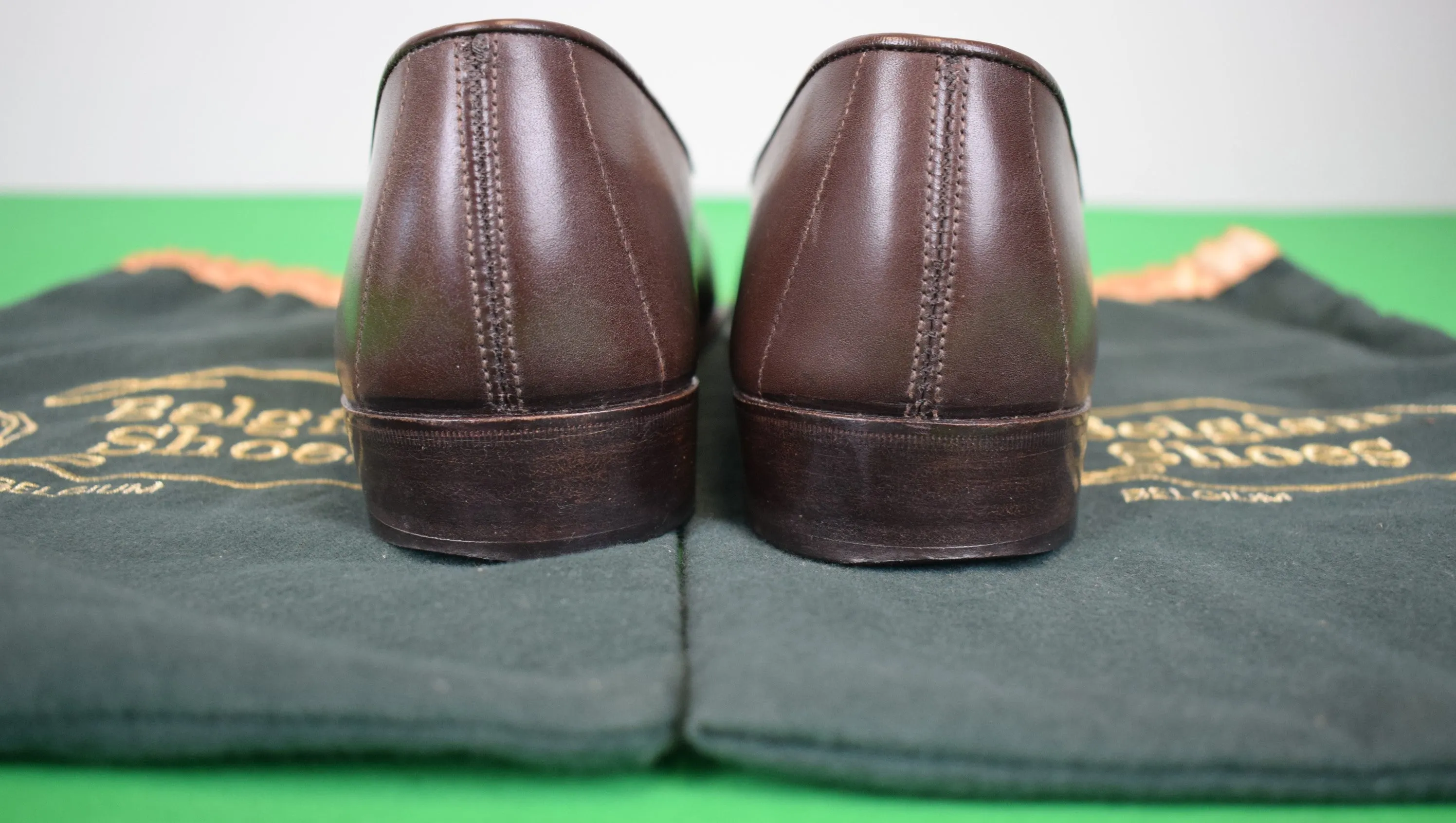 Belgian Brown Calf Loafers Model Henri Sz 12M (w/ Shoe Bags)