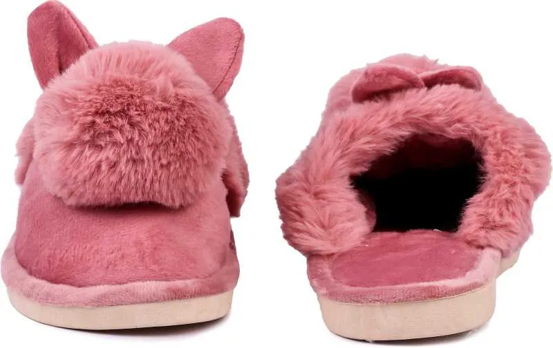 Brauch Women's Pink Bunny Winter Slippers