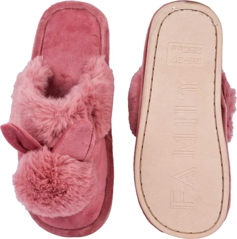 Brauch Women's Pink Bunny Winter Slippers