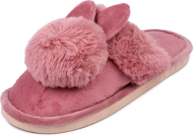 Brauch Women's Pink Bunny Winter Slippers