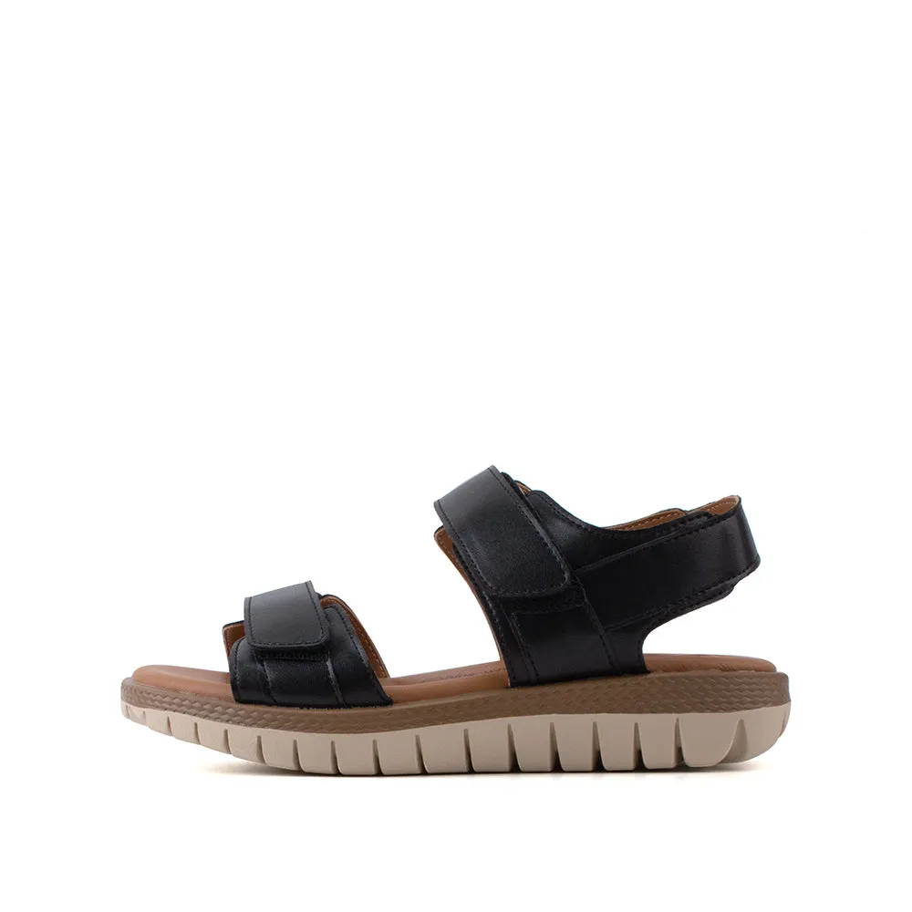 camel active Women Kalissa 3 Velcro-Strap Sandals with slip-on comfort Panel Design Ladies Kalissa 3 -792204-DZ01SV-1-BLACK