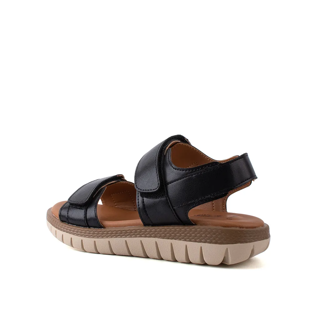 camel active Women Kalissa 3 Velcro-Strap Sandals with slip-on comfort Panel Design Ladies Kalissa 3 -792204-DZ01SV-1-BLACK
