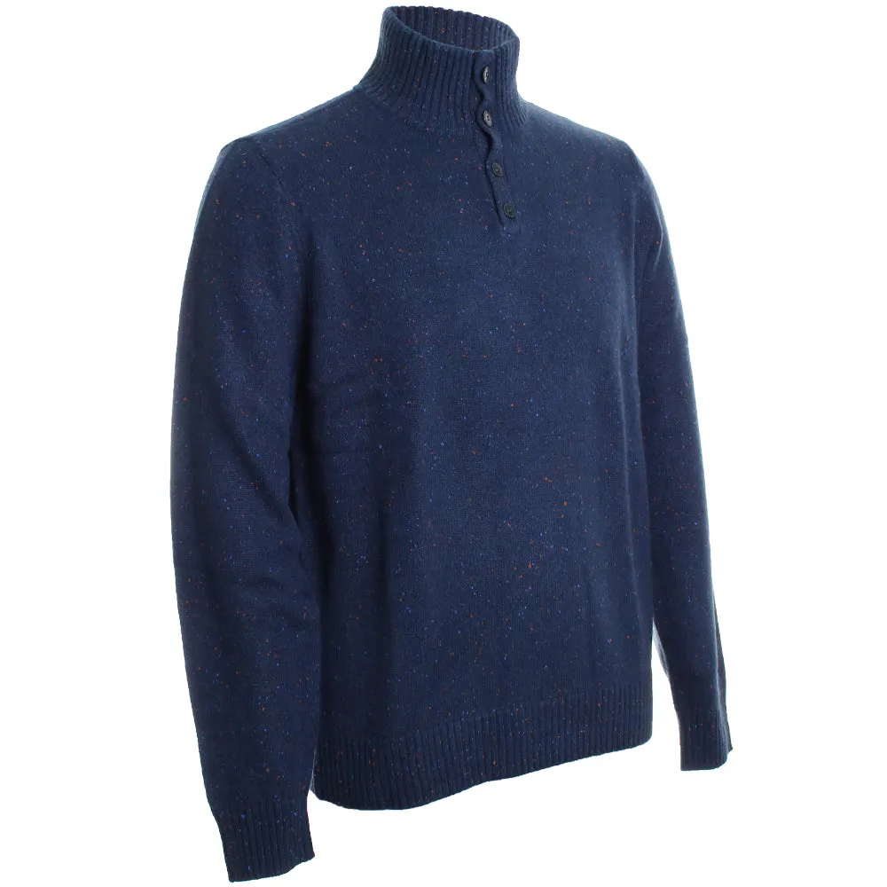 Cashmere Donegal Button Sweater