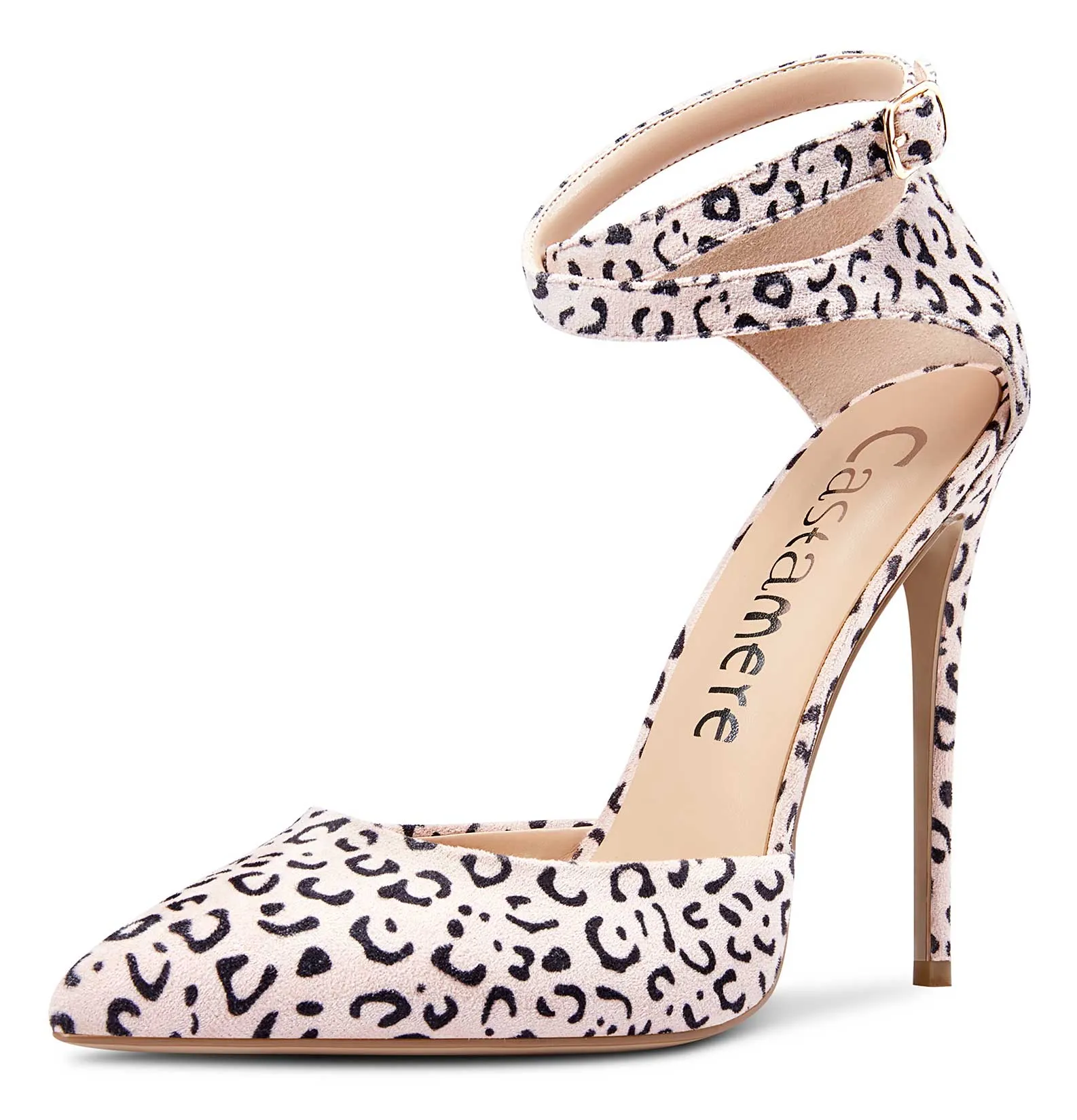 CASTAMERE Womens Ankle Strap High Heels Sandals Pointed Toe Sexy Sandal 12CM Stilettos Pumps