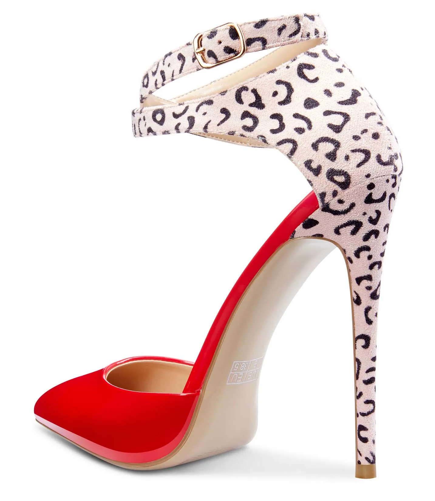 CASTAMERE Womens Ankle Strap High Heels Sandals Pointed Toe Sexy Sandal 12CM Stilettos Pumps