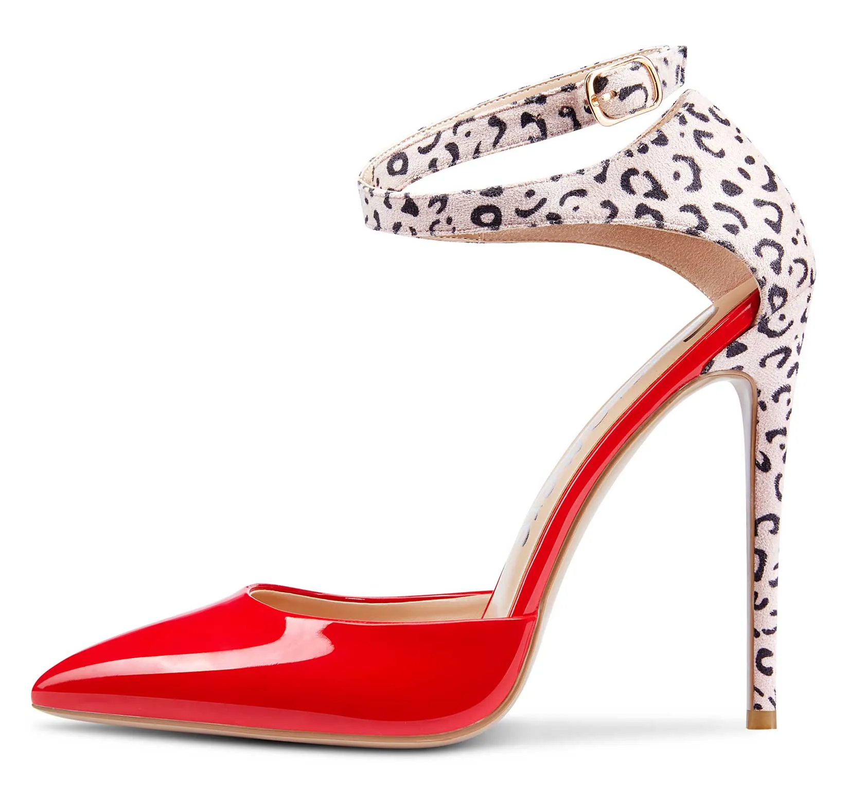 CASTAMERE Womens Ankle Strap High Heels Sandals Pointed Toe Sexy Sandal 12CM Stilettos Pumps