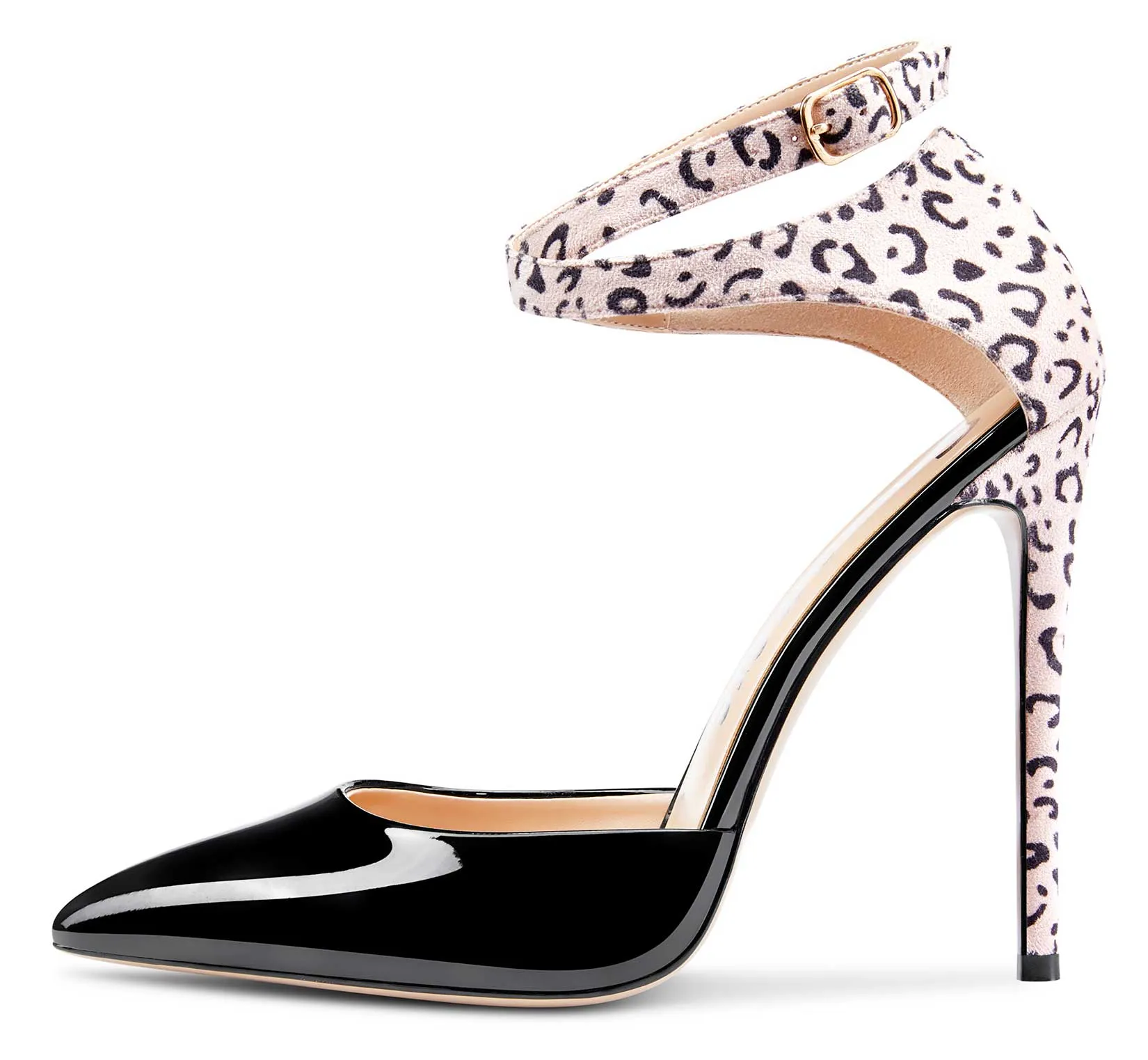CASTAMERE Womens Ankle Strap High Heels Sandals Pointed Toe Sexy Sandal 12CM Stilettos Pumps