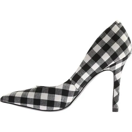Charles David Maxx Black White Pointed Toe Dress Plaid Pump