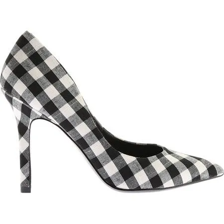 Charles David Maxx Black White Pointed Toe Dress Plaid Pump