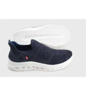 D555 Kingsize Hands Free Shoes For Men With Knitted Top (BLYTH 2) - Navy, 12-15