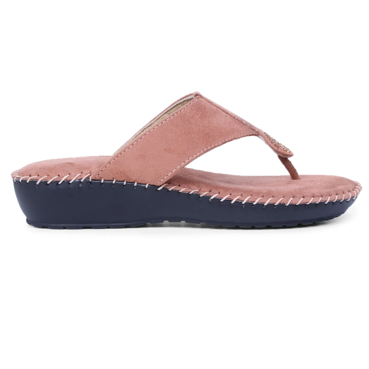 DOCTOR EXTRA SOFT D-612 Women's Flat Memory Foam Slippers/Flip-Flops Fancy Fashion Stylish Jewels Casual Comfortable Diabetic Orthopedic Orthocare Lightweight Synthetic Slipon Chappal for Girls/Ladies