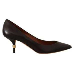 Dolce & Gabbana Elegant Brown Leather Heels Pumps