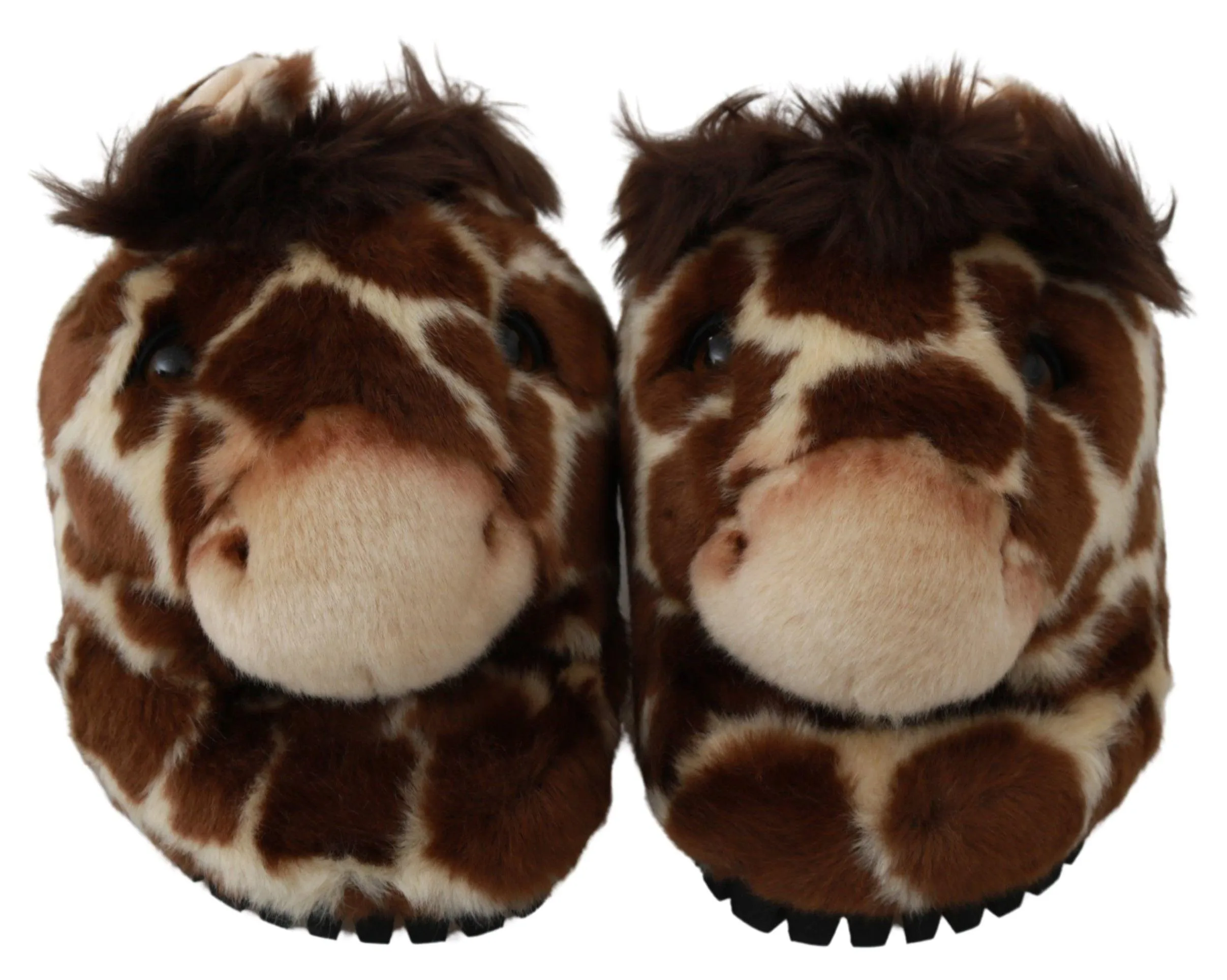 Dolce & Gabbana Giraffe Pattern Slides in Brown