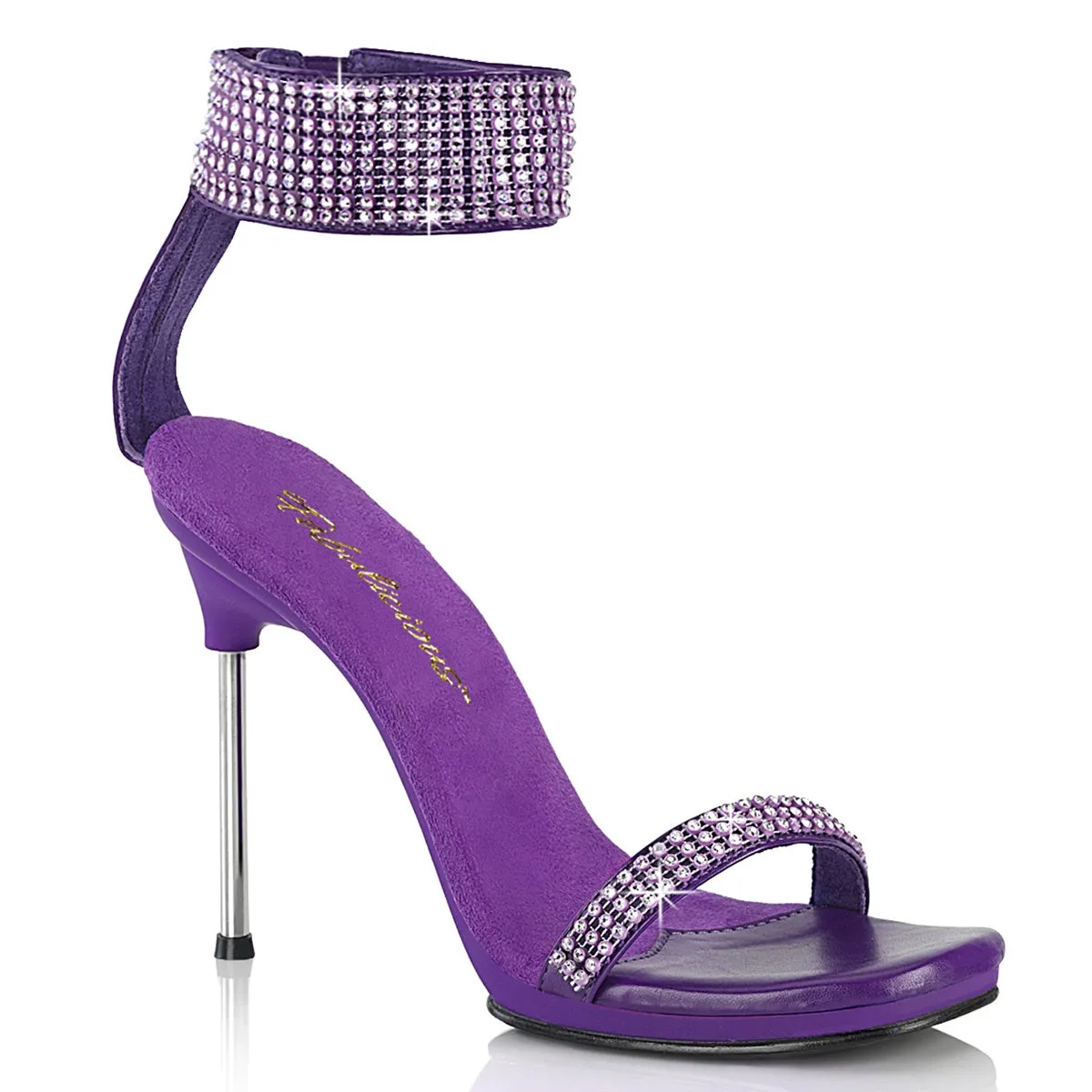 Fabulicious Chic 40 Womens 4 1/2" Heel, Rhinestone Sandal