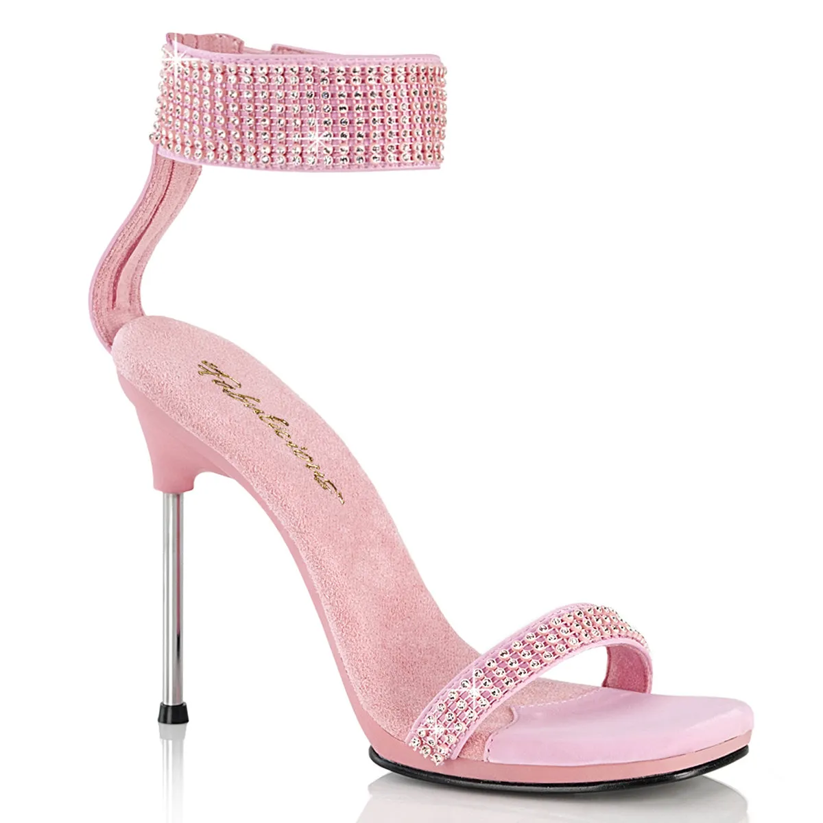 Fabulicious Chic 40 Womens 4 1/2" Heel, Rhinestone Sandal