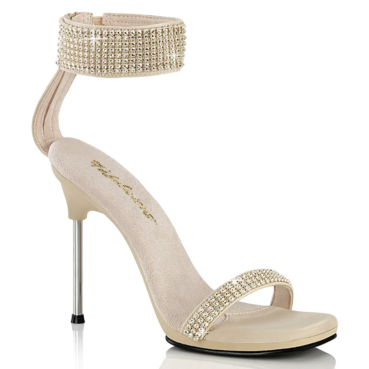 Fabulicious Chic 40 Womens 4 1/2" Heel, Rhinestone Sandal