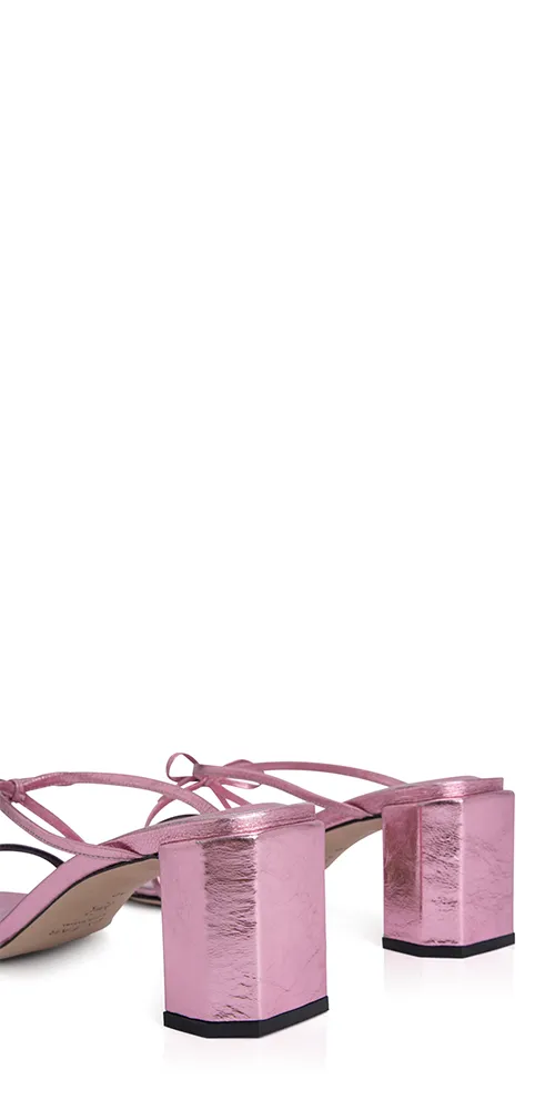 June Sandals Pink Metallic Leather