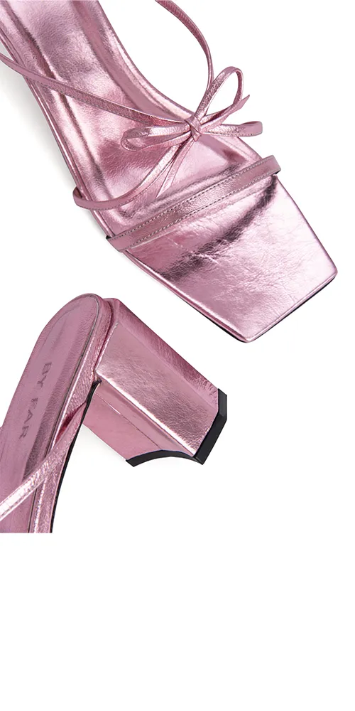 June Sandals Pink Metallic Leather