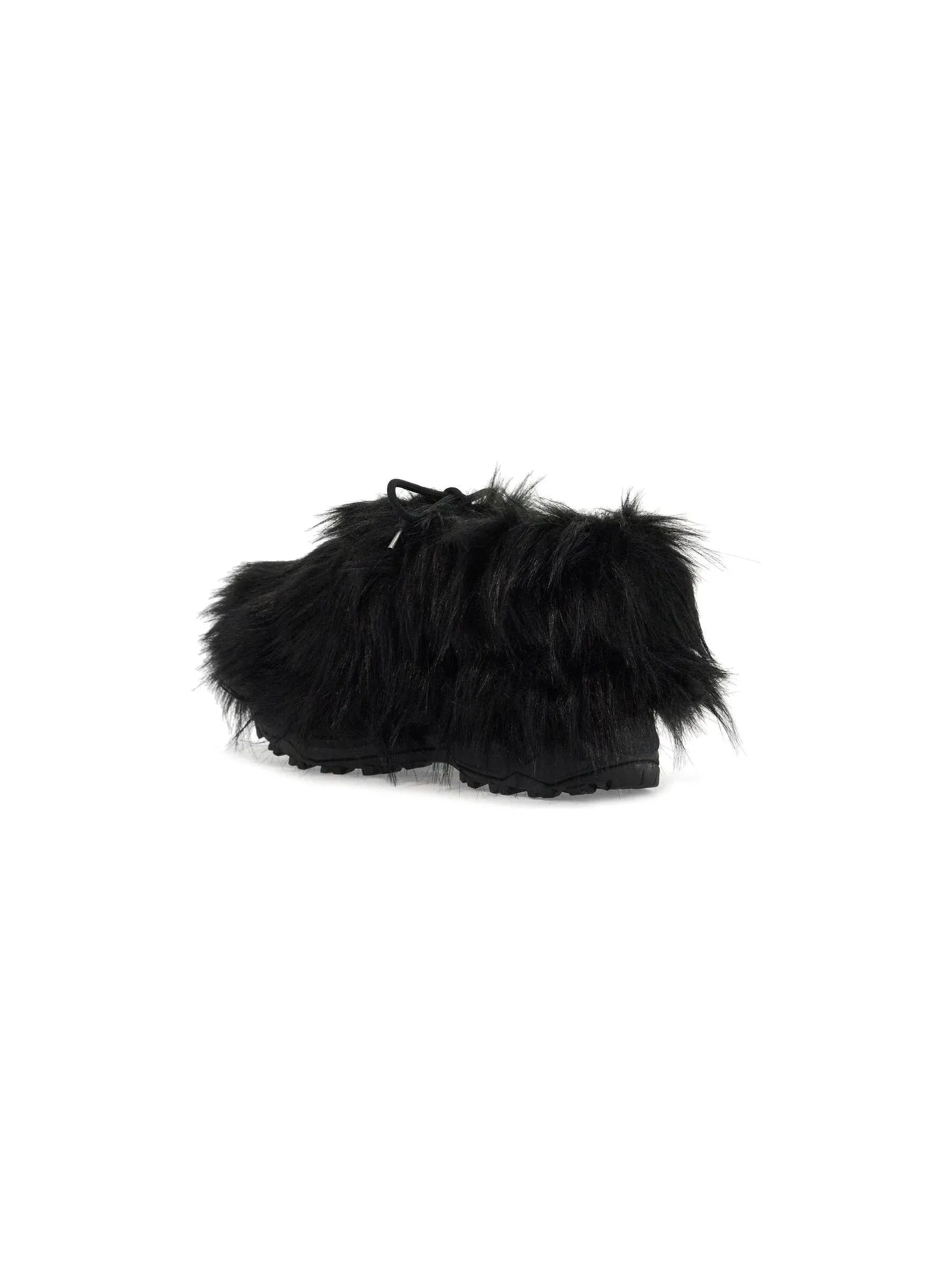 Lace-Up Faux Fur Slippers
