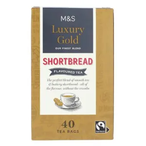 M&S 40 Luxury Gold Shortbread Flavoured Tea 116g