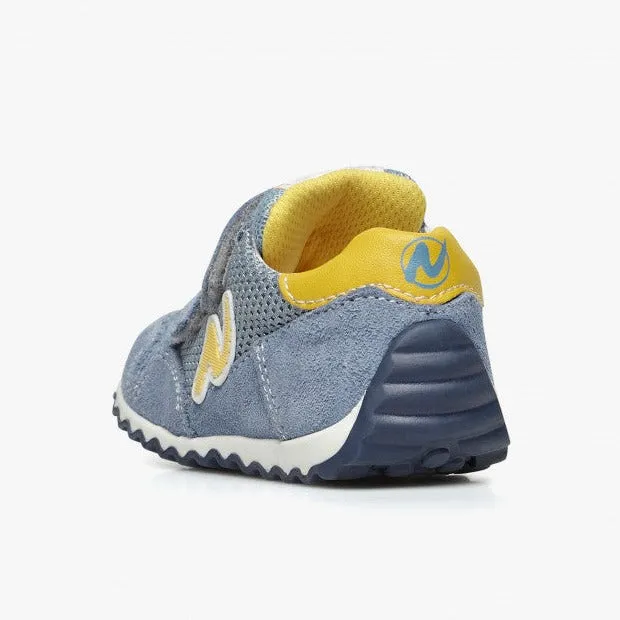 Naturino Sammy 2 VL | Suede Celeste Blue/Yellow Toddler Kids Sneakers