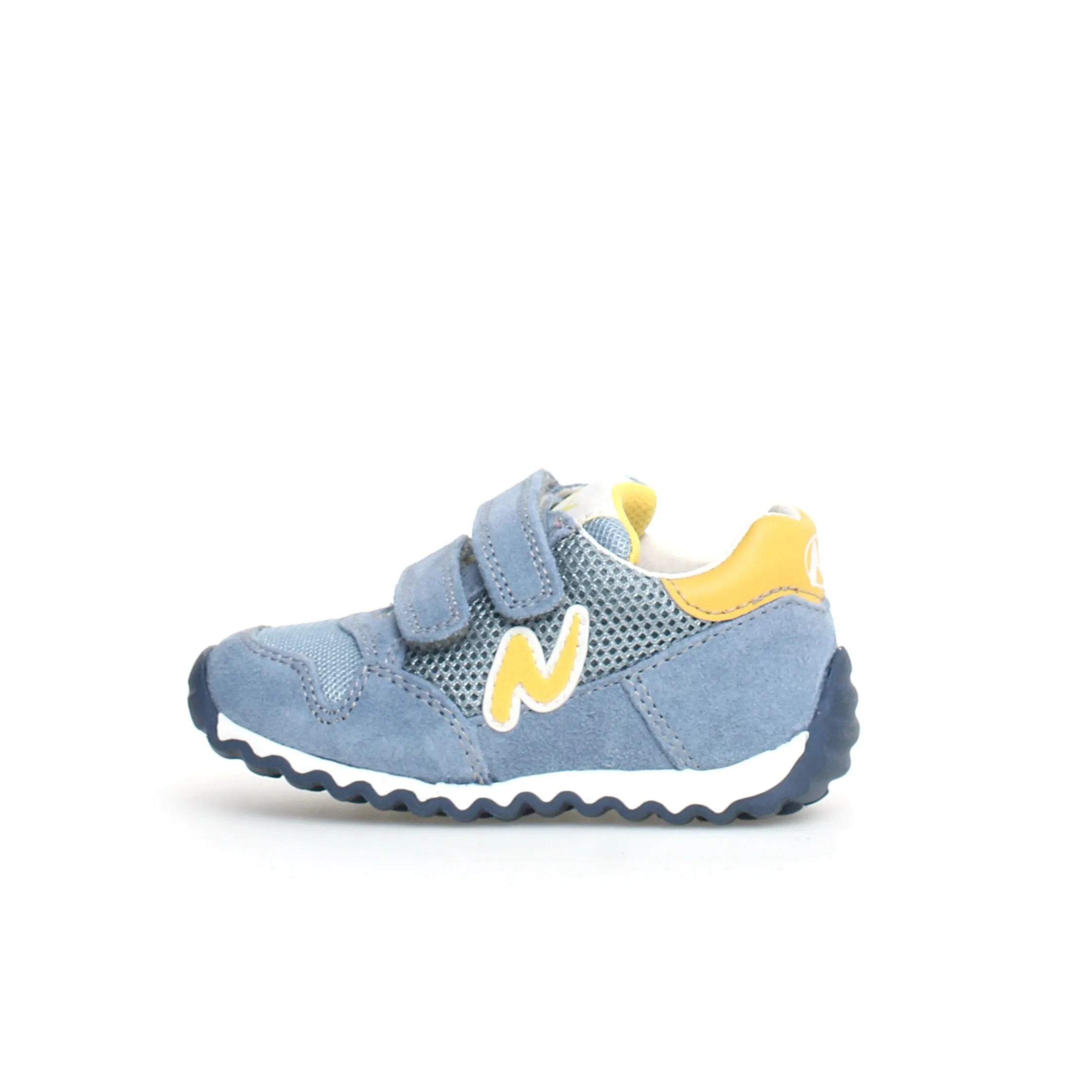 Naturino Sammy 2 VL | Suede Celeste Blue/Yellow Toddler Kids Sneakers