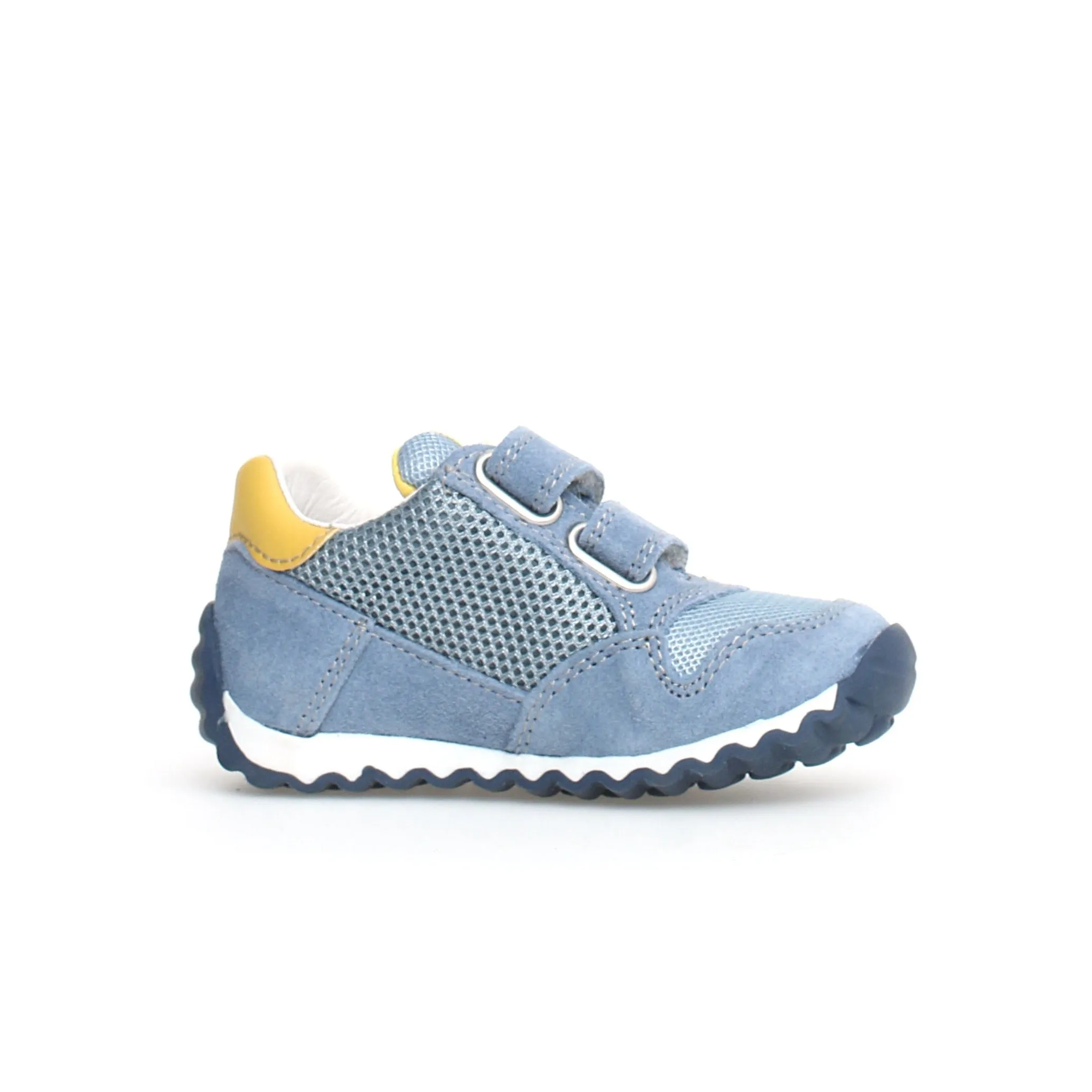 Naturino Sammy 2 VL | Suede Celeste Blue/Yellow Toddler Kids Sneakers