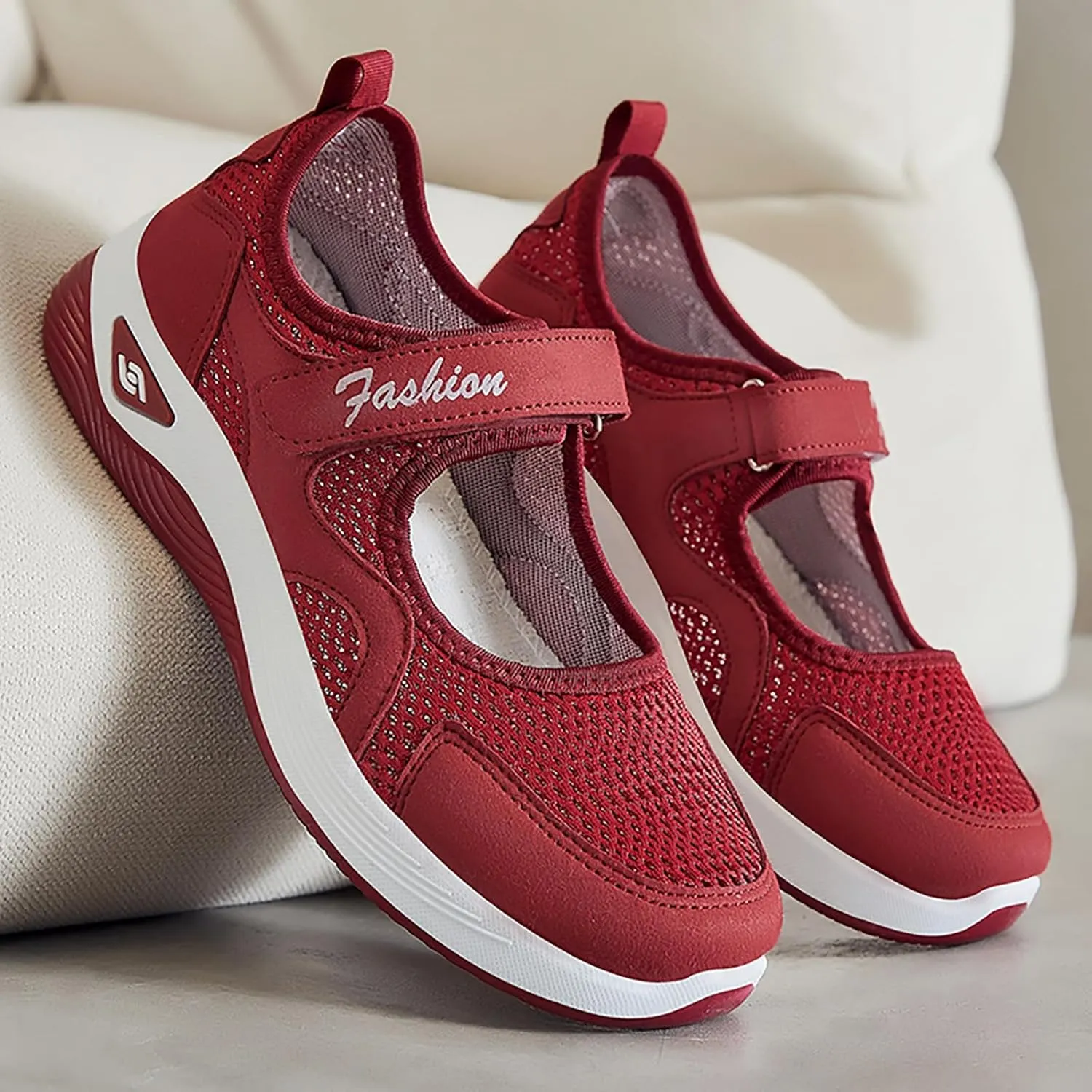 Nurse Shoes for Women Comfortable Walking Shoe Non Slip Adjustable Orthopedic Shoes Breathable Working Flats Nursing Mary Jane Sneakers Casual Lightweight Sneaker