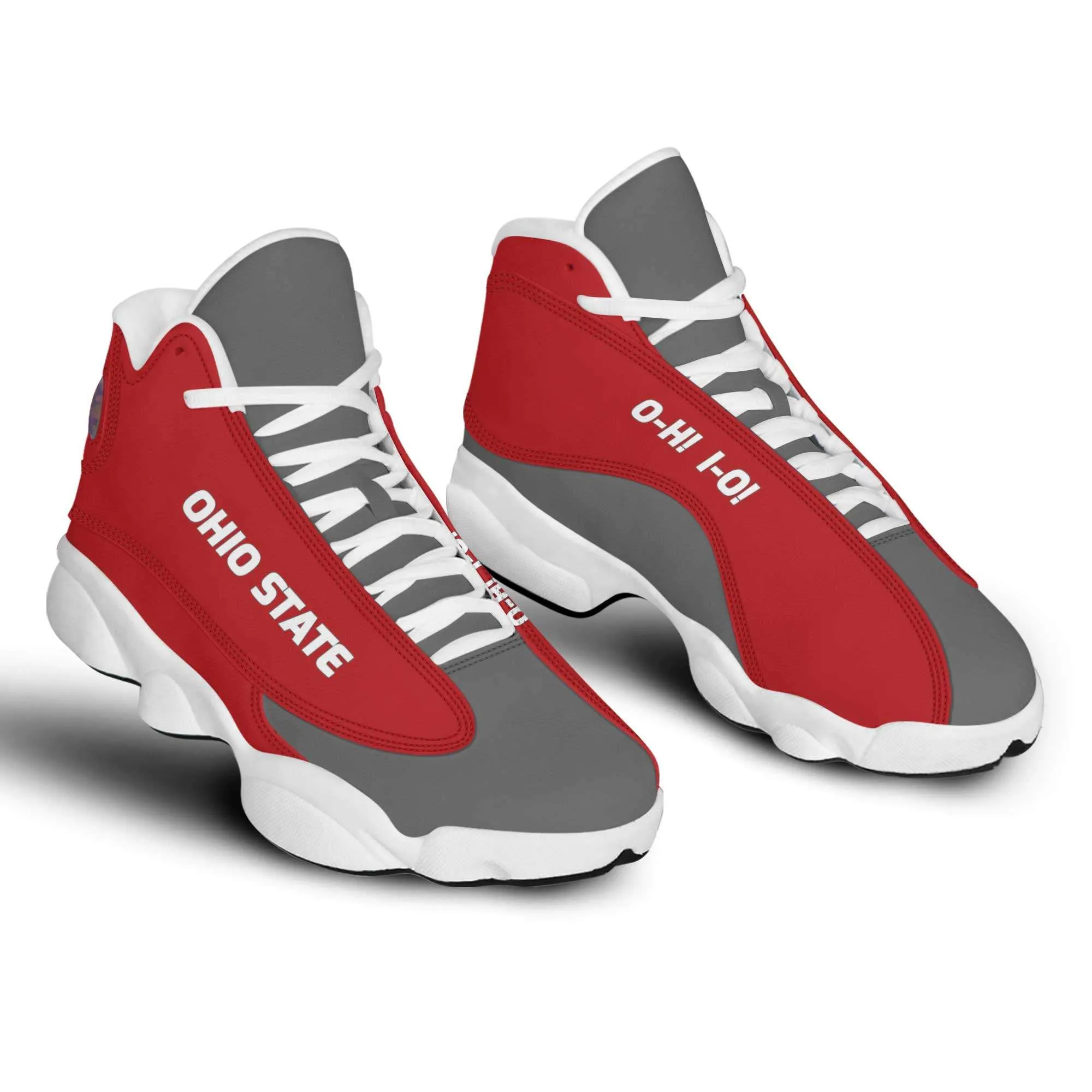 Ohio Basketball Fan Microfiber Leather Hightop Sneakers