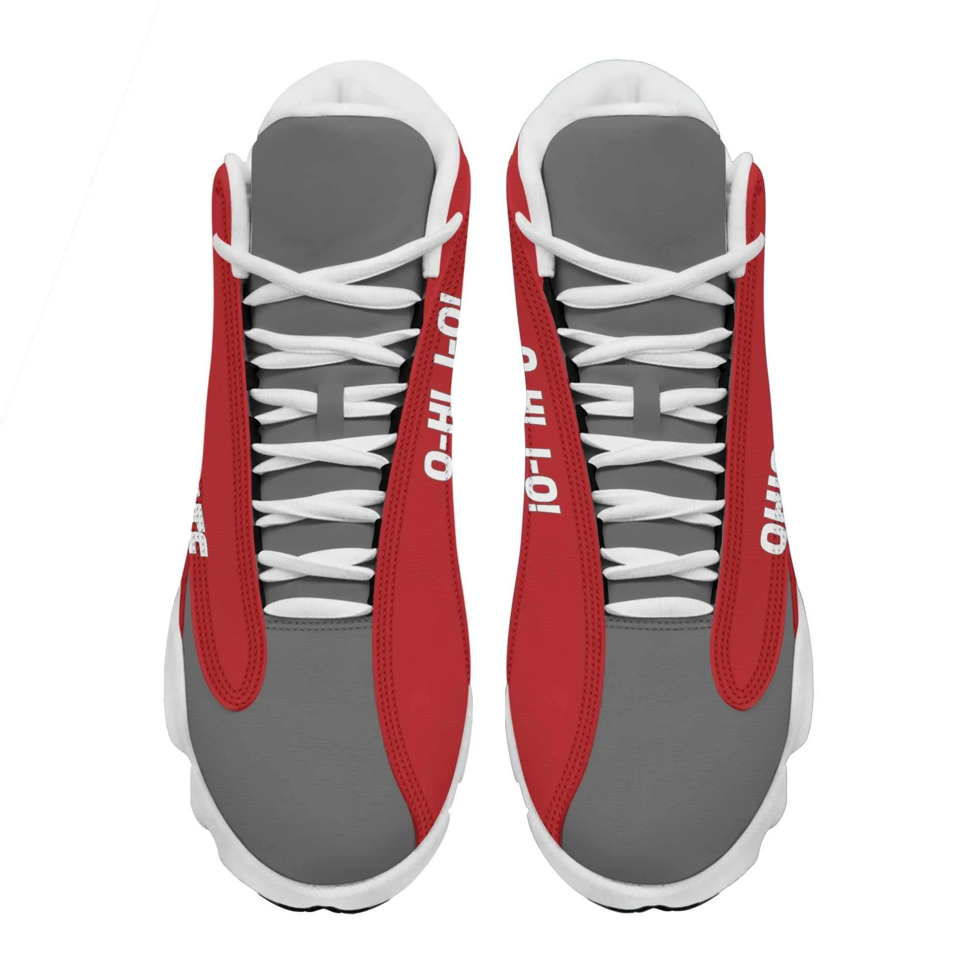 Ohio Basketball Fan Microfiber Leather Hightop Sneakers