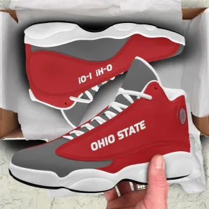 Ohio Basketball Fan Microfiber Leather Hightop Sneakers