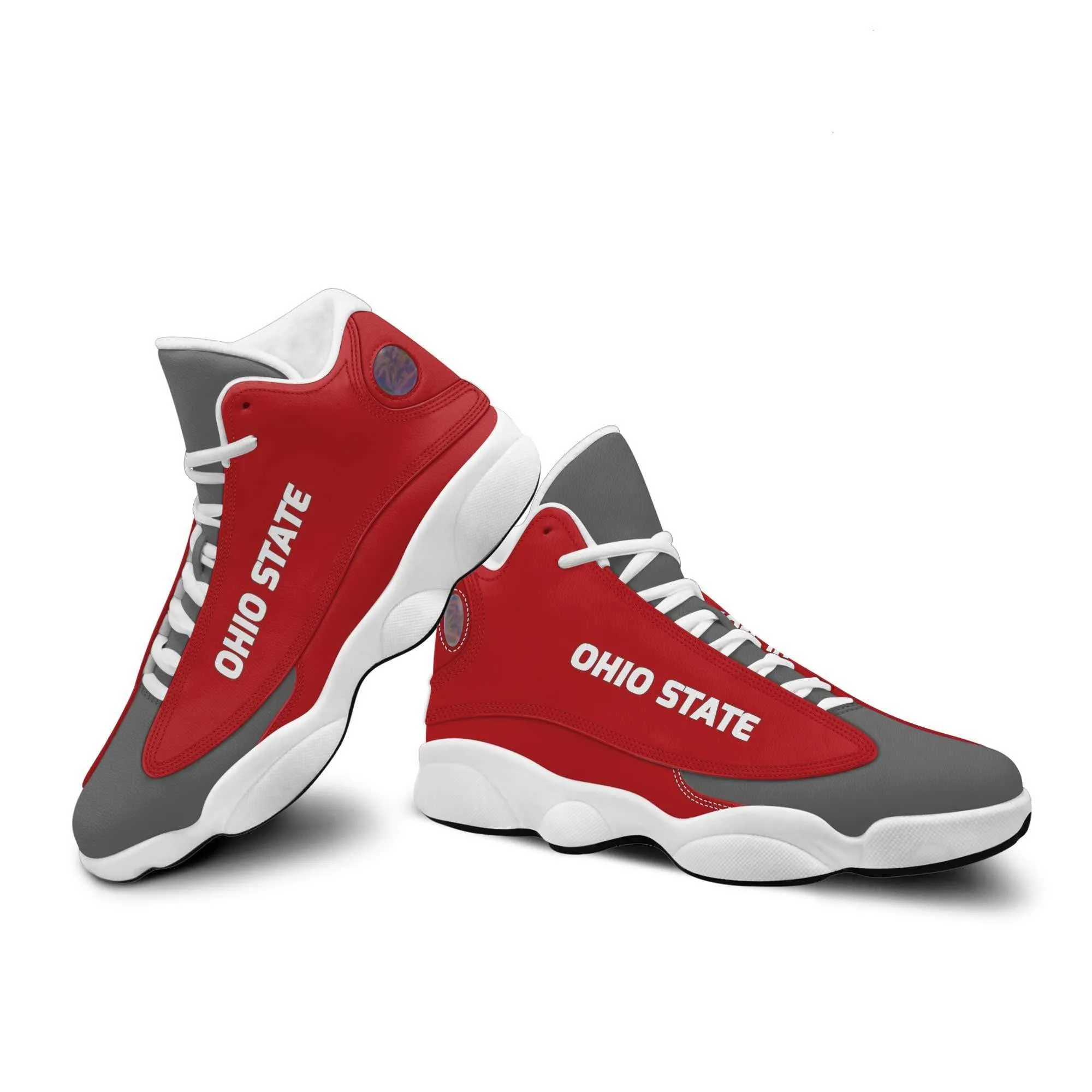 Ohio Basketball Fan Microfiber Leather Hightop Sneakers