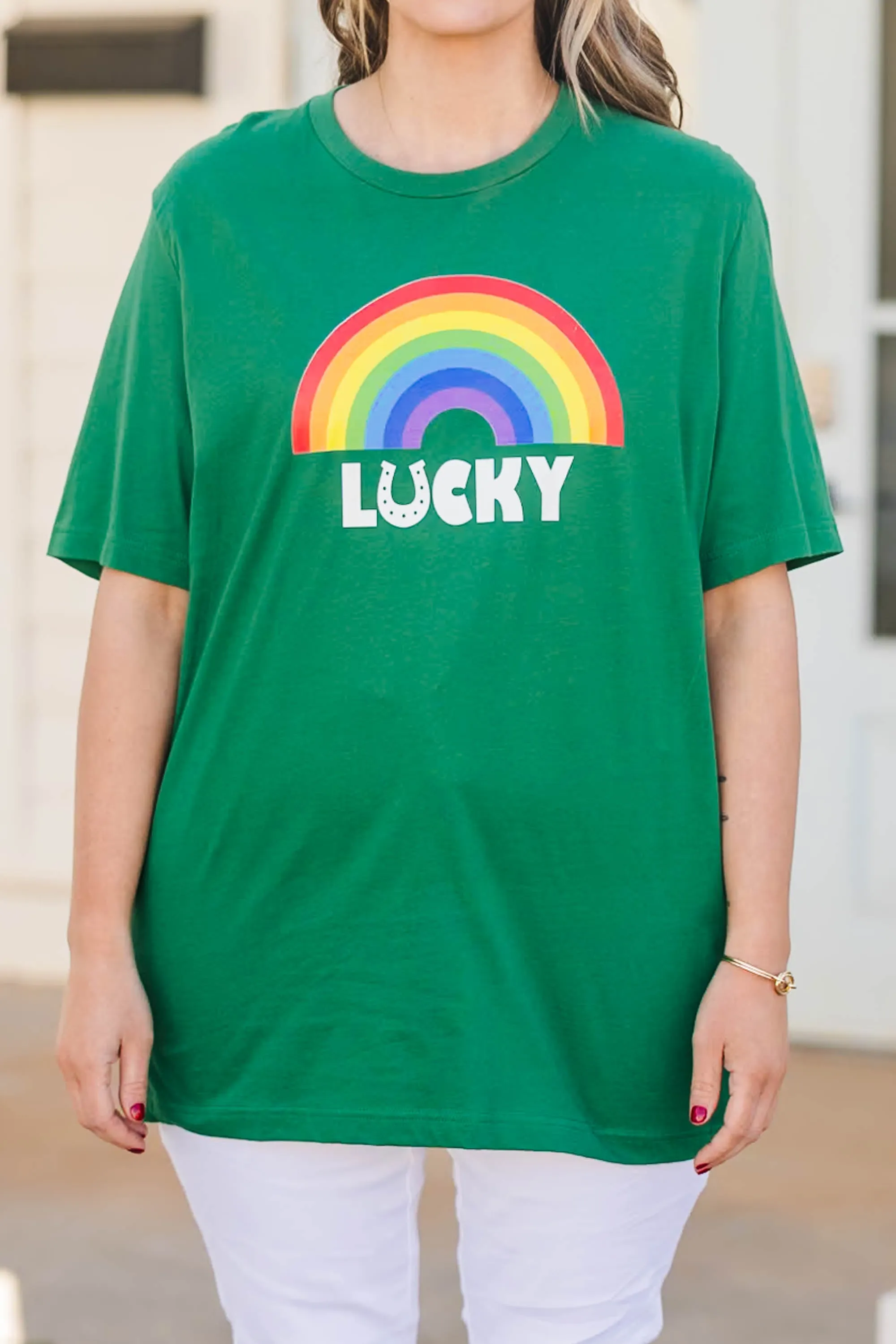 Rainbow Sunsets Tee, Evergreen