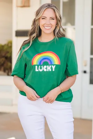 Rainbow Sunsets Tee, Evergreen