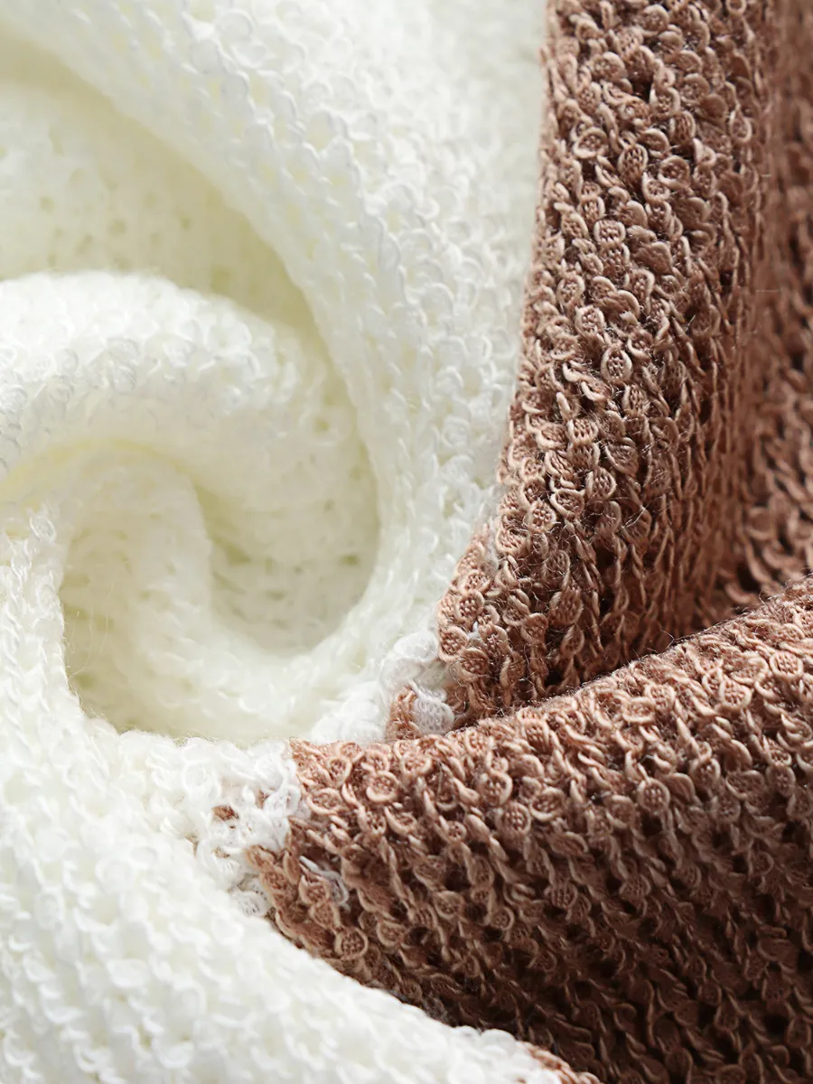 Smaibulun | GRANIA Two Tone Color Block Knit Sweater - Cream