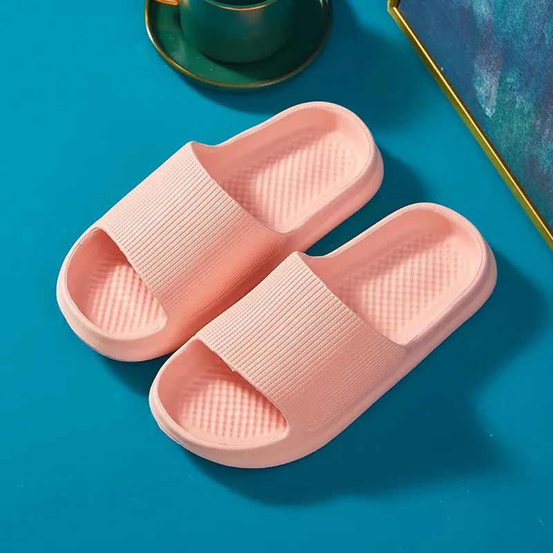 Sohiwoo Women Men Slippers Thick Platform Home Slippers Men Indoor Non-slip EVA Bathroom Slides Man Sandals Casual Summer Soft Flip Flops