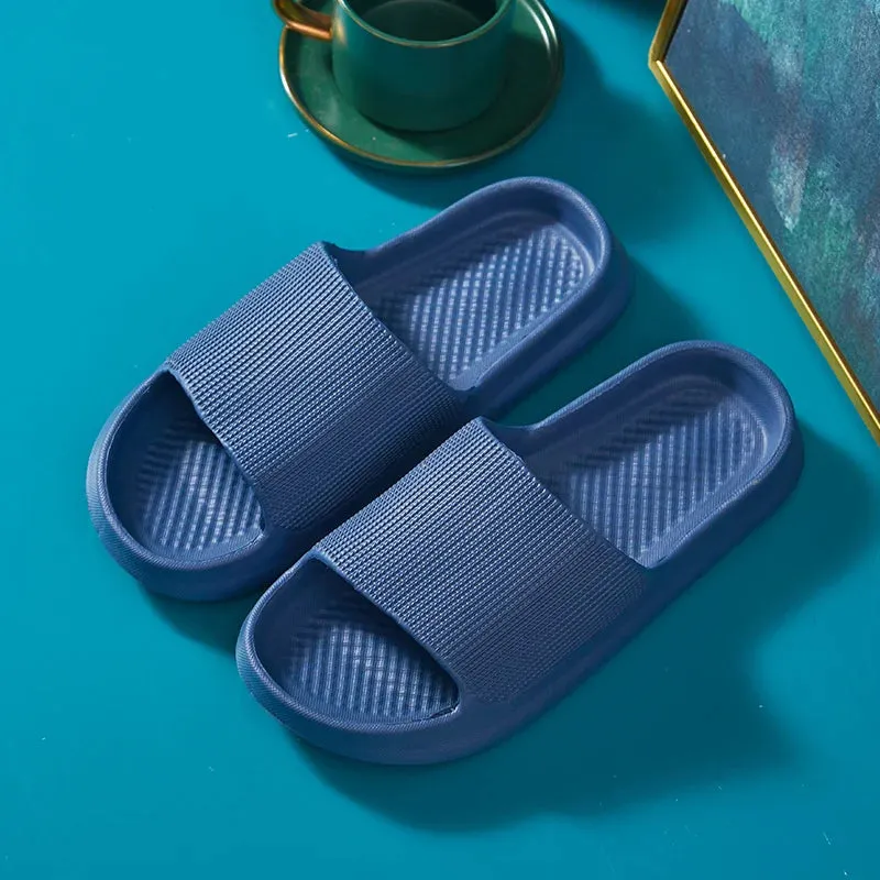 Sohiwoo Women Men Slippers Thick Platform Home Slippers Men Indoor Non-slip EVA Bathroom Slides Man Sandals Casual Summer Soft Flip Flops