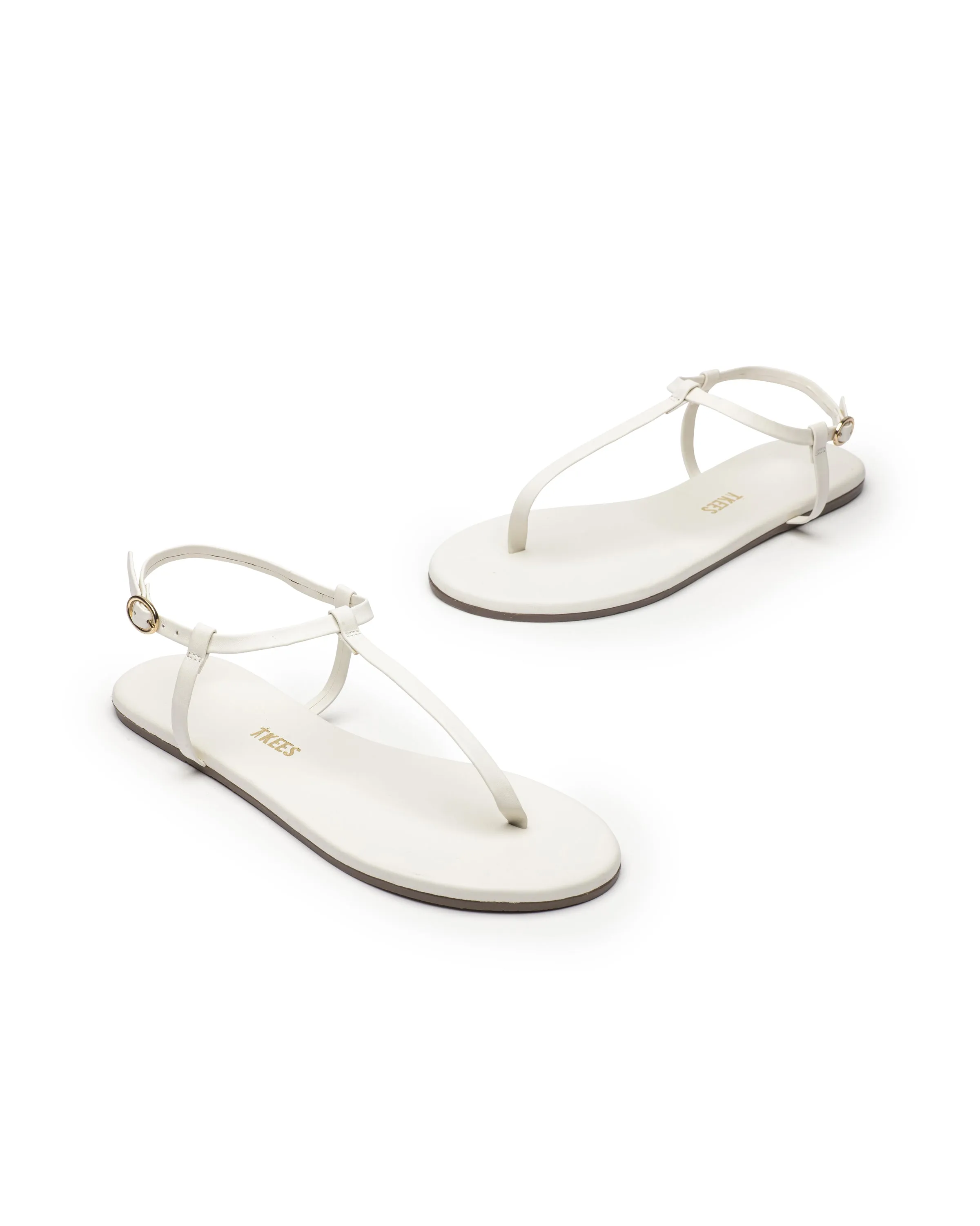 Tkees Mariana flip-flops from brazilian leather in Cream
