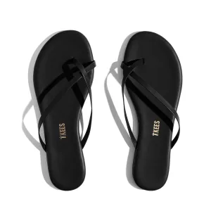 Tkees Riley flip-flops from brazilian leather in  Black