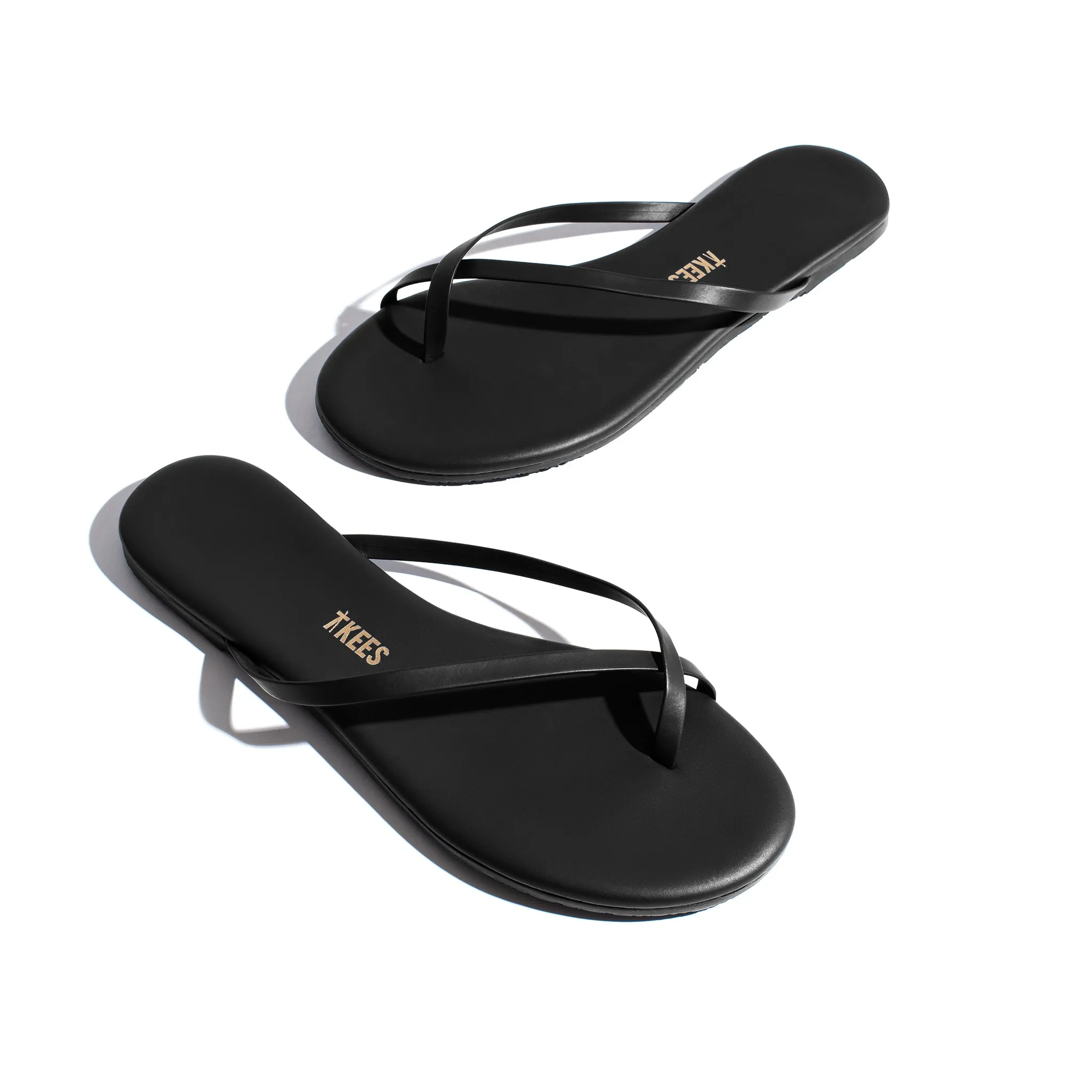 Tkees Riley flip-flops from brazilian leather in  Black