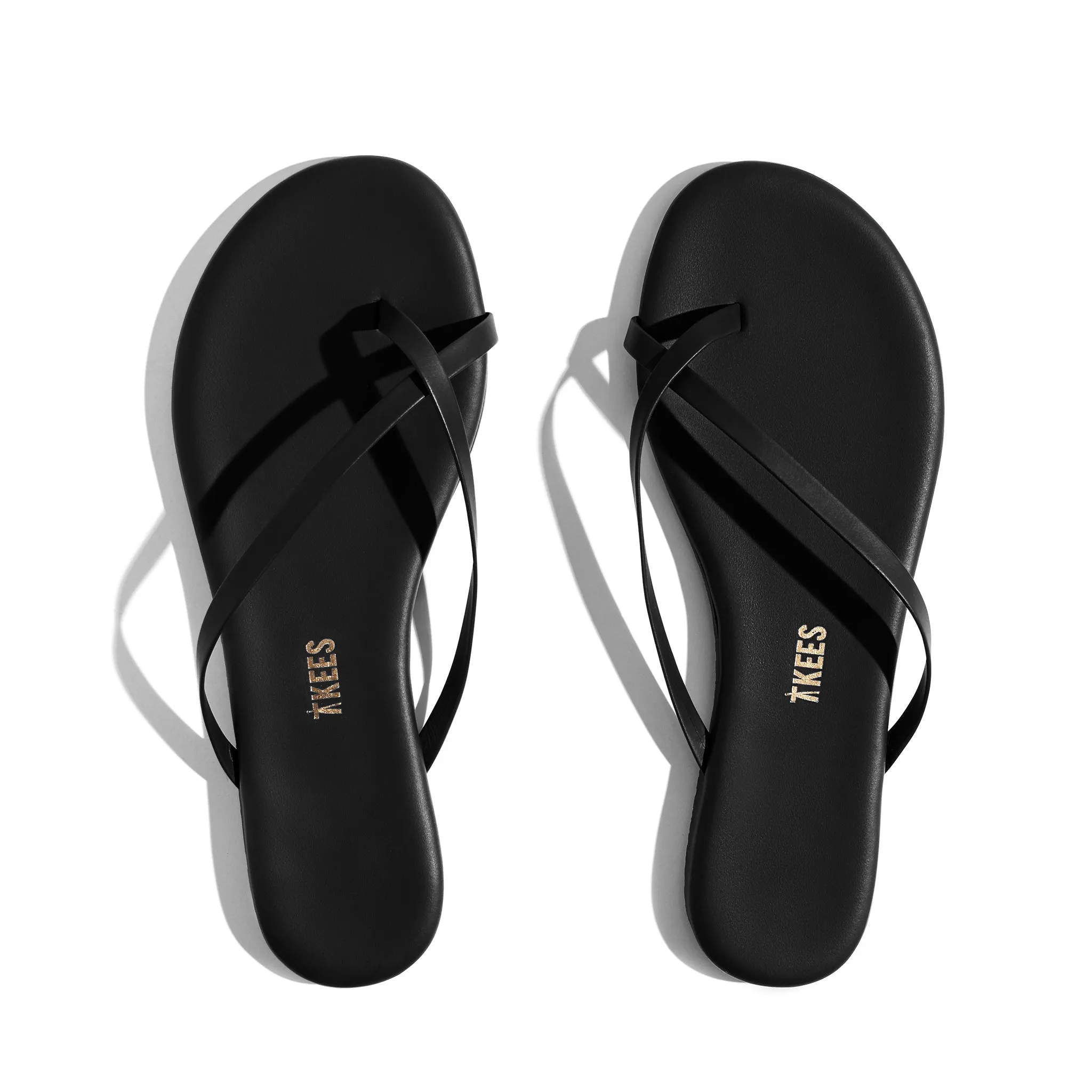 Tkees Riley flip-flops from brazilian leather in  Black