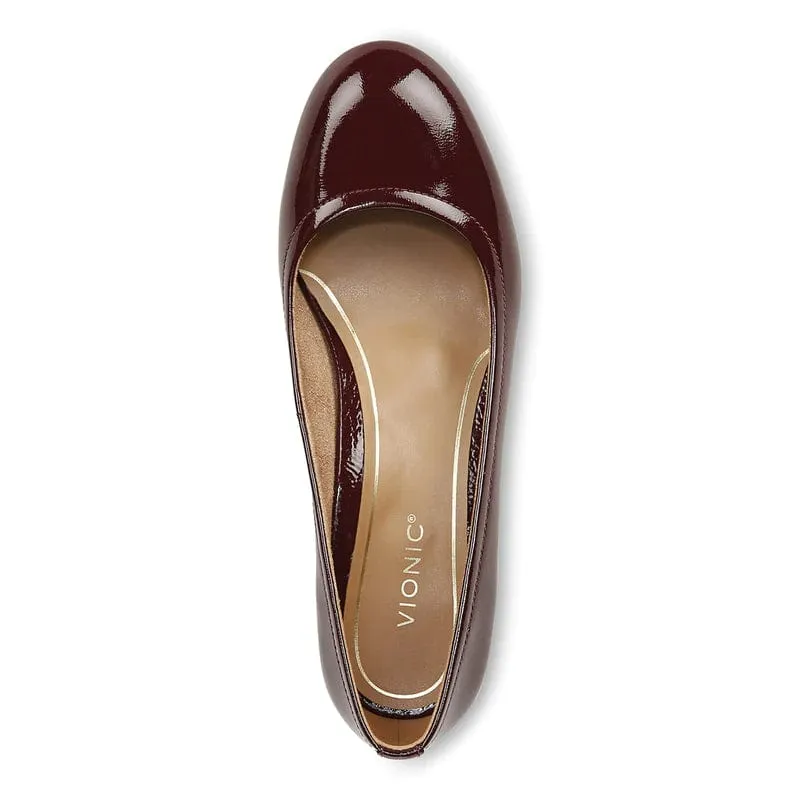 Vionic Women's Carmel Pumps- Crimson Patent