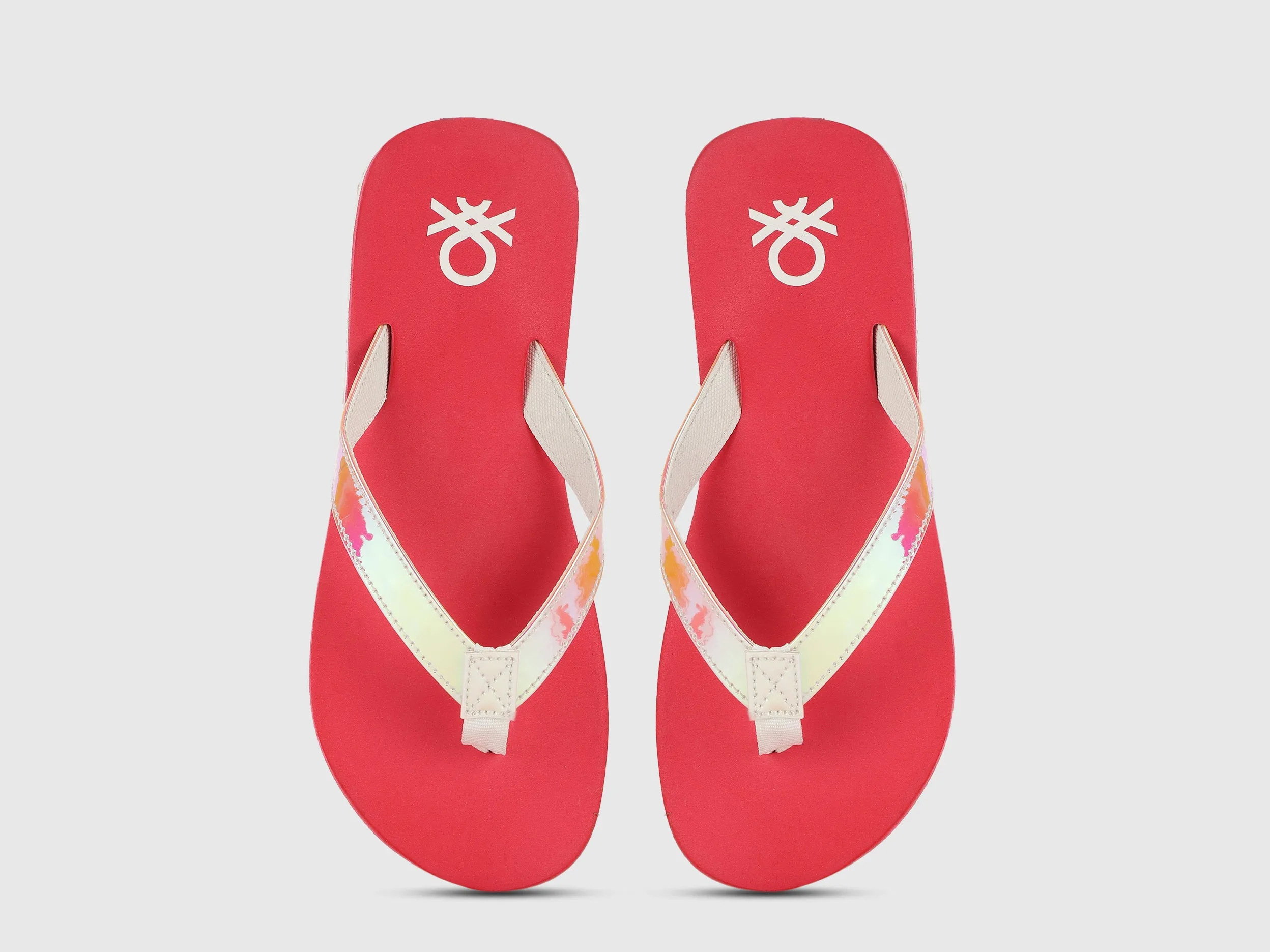 Women's Red Solid Thong Flip-Flops
