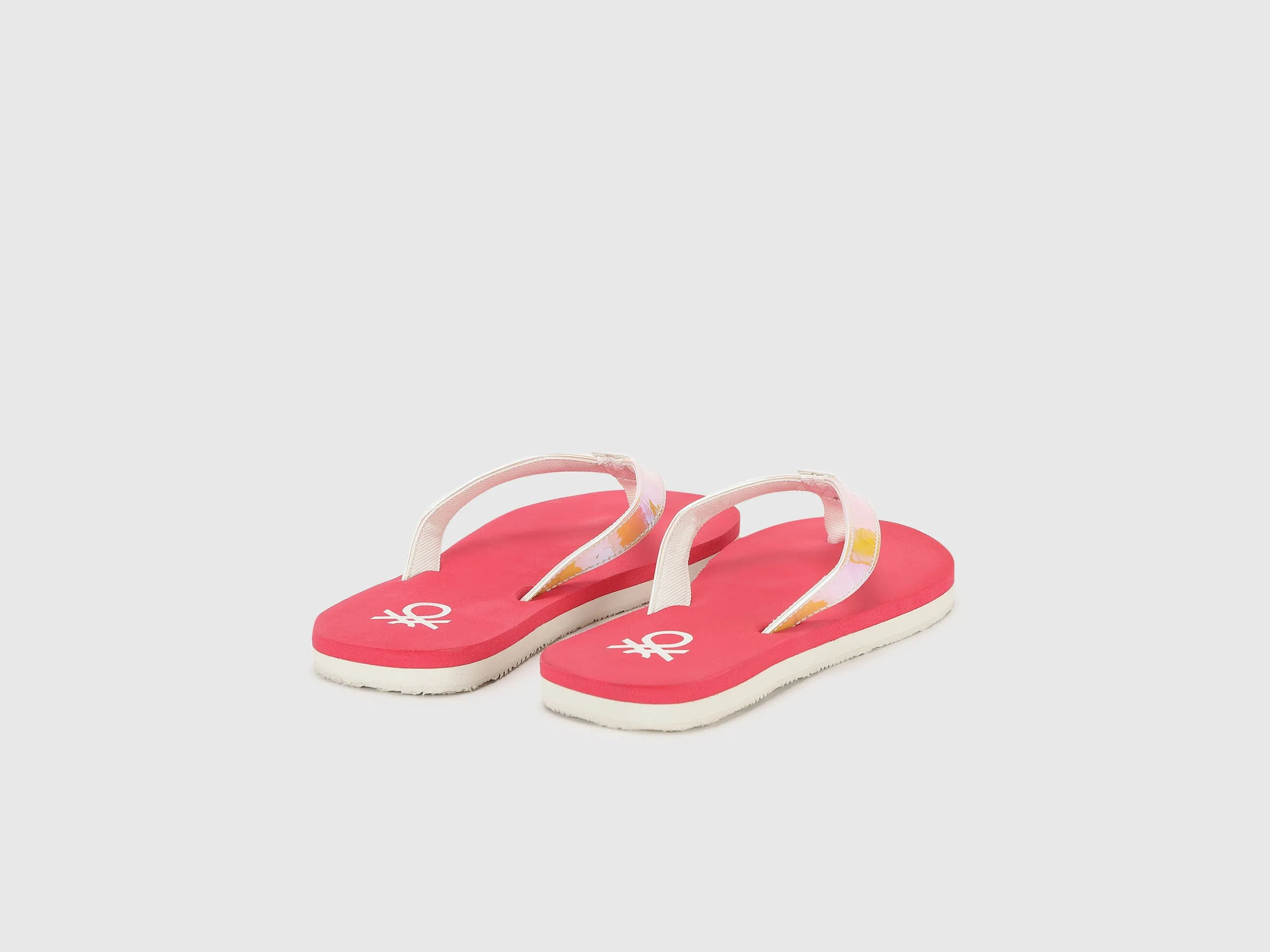 Women's Red Solid Thong Flip-Flops